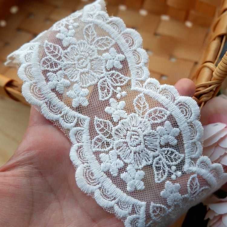 Embroidery Wedding Lace Trim Width 7-11 cm TF0065-Lace Fabric Shop