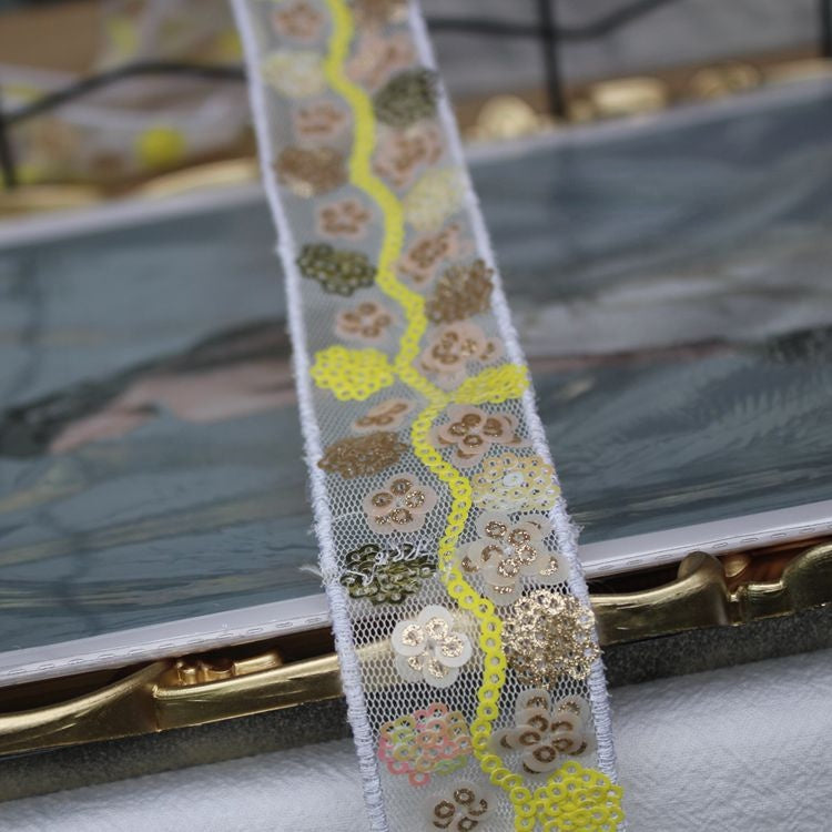 Luxury Gold Sequins Beaded Lace Trim BT0076-Lace Fabric Shop