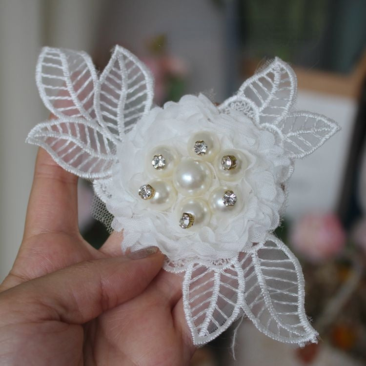 Beads Lace Trimming Single Flower BT0011-Lace Fabric Shop