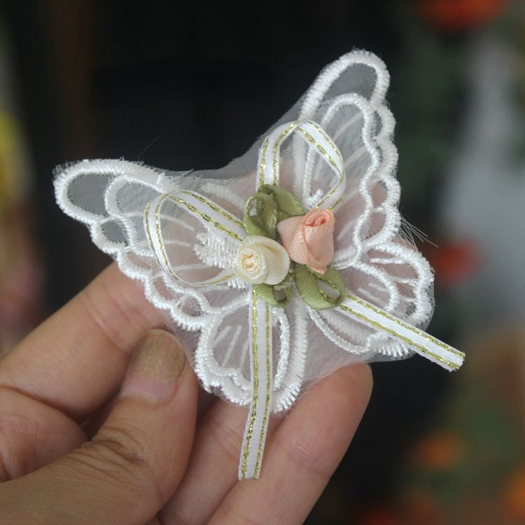 Rose Beaded Trim Single Floral BT0058-Lace Fabric Shop