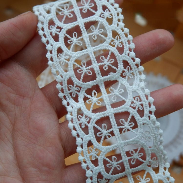 White Clothes Hem Lace Trim Decoration LT0233-Lace Fabric Shop