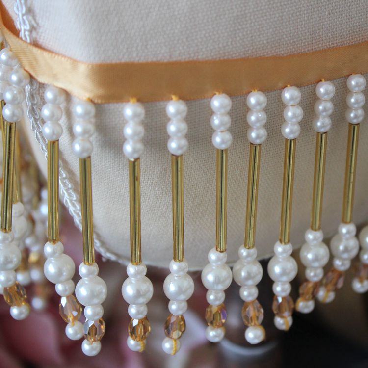 Luxury Pearl Tassel Beaded Lace Trimming BT0107-Lace Fabric Shop