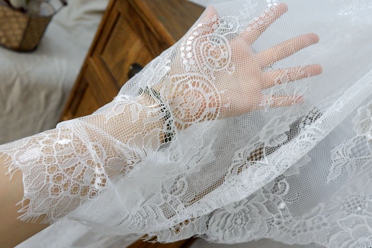 Thin Chantilly Lace Width 70 cm CHL0012-Lace Fabric Shop