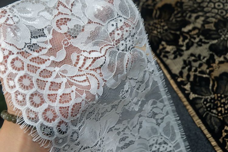 Eyelash Chantilly Lace Trim Width 19 cm LT0280-Lace Fabric Shop