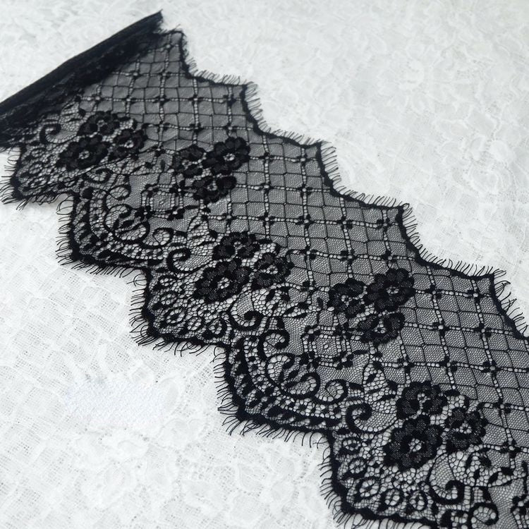 Gloss Chantilly Lace Trim Width 17-19 cm LT0043-Lace Fabric Shop