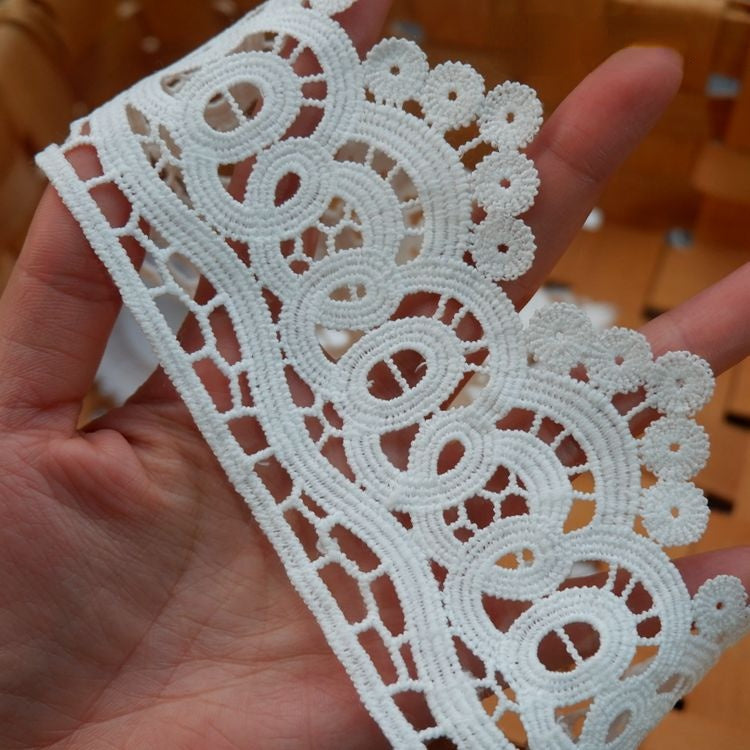 White Clothes Hem Lace Trim Decoration LT0233-Lace Fabric Shop