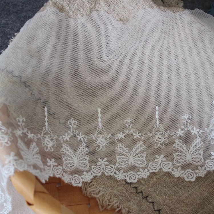 Embroidery Love Tulle Lace Width 15 cm TF0110-Lace Fabric Shop