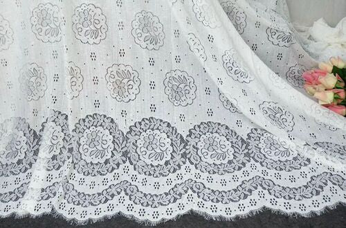 Cotton Eyelet Fabric Width 150 cm EF0001-Lace Fabric Shop