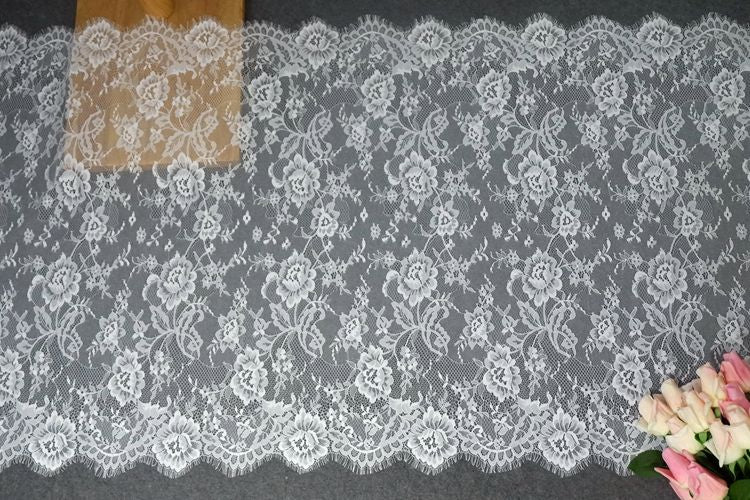 French Chantilly Lace Width 70 cm CHL0050-Lace Fabric Shop