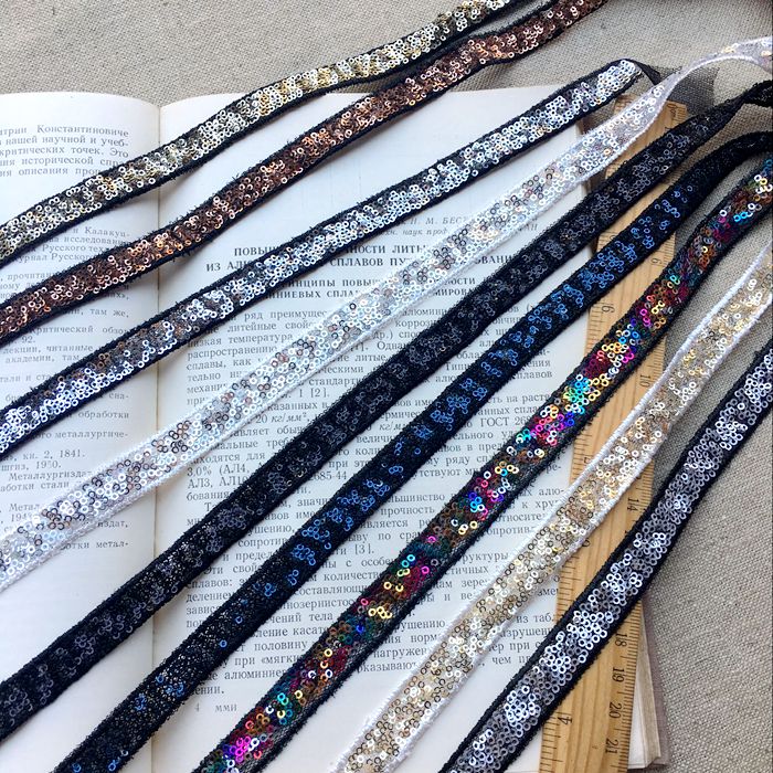 Beaded Sequins Color Trim Fabrics BT0042-Lace Fabric Shop