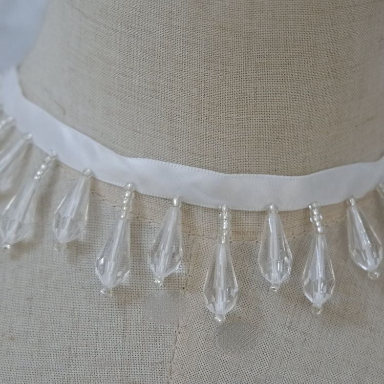 Cuff Hem Tassel Beaded Trim Decoration BT0067-Lace Fabric Shop