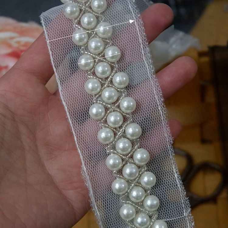 Ribbon Beading Lace Trim Fabrics BT0024-Lace Fabric Shop