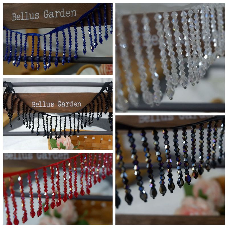 Ribbon Glass Beaded Lace Trims BT0026-Lace Fabric Shop