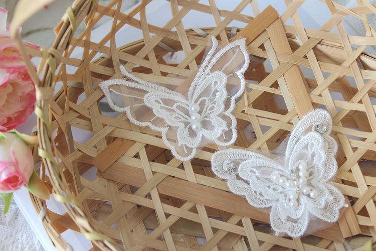 3D Beaded Lace Trim Single Butterfly BT0012-Lace Fabric Shop