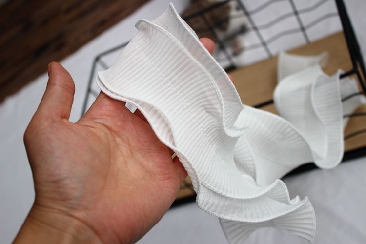 Gathered Chiffon Lace Trim Width 7 cm LT0331-Lace Fabric Shop