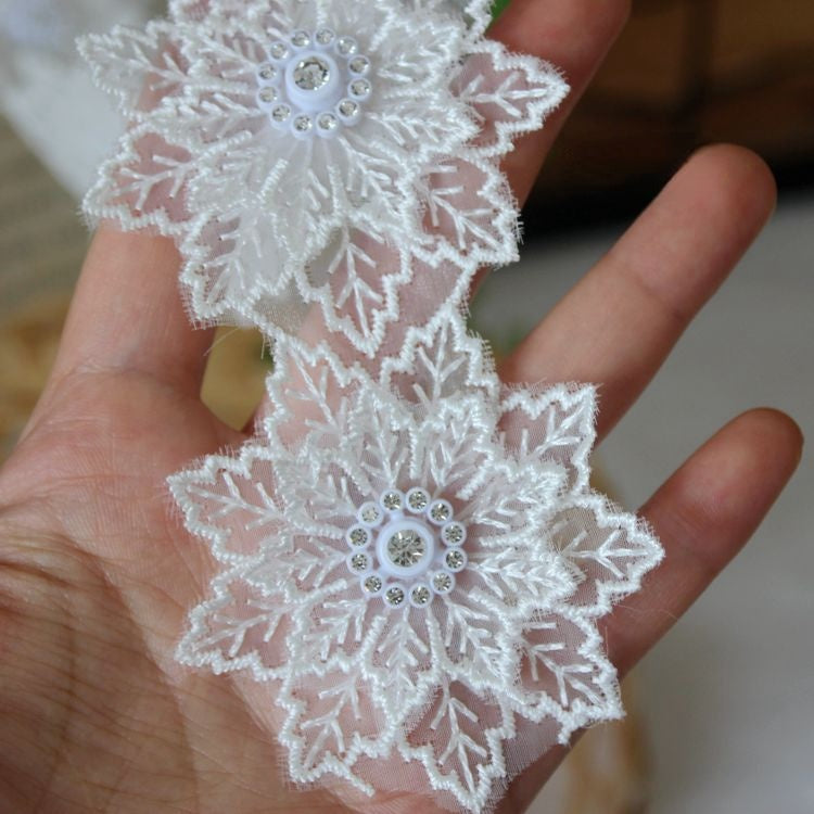 Beaded Floral Lace Trim Dress Decoration BT0068-Lace Fabric Shop