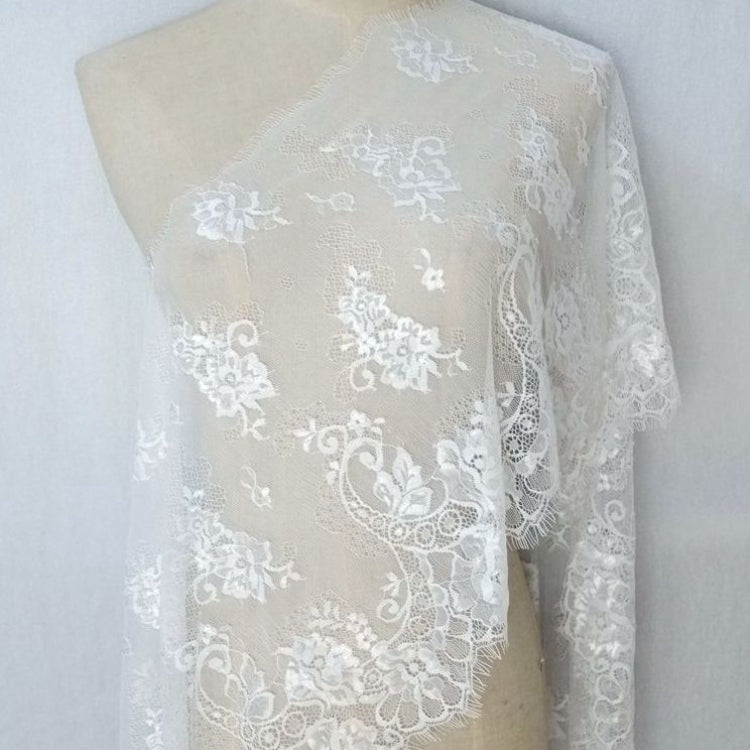 Chantilly Lace Fabric Black Width 35-50 cm CHL0113-Lace Fabric Shop