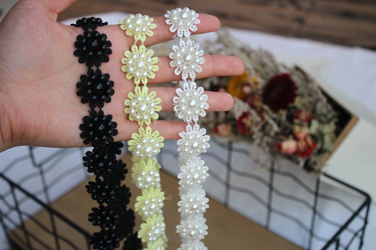 Beaded Floral Lace Trims Fabric BT0019-Lace Fabric Shop