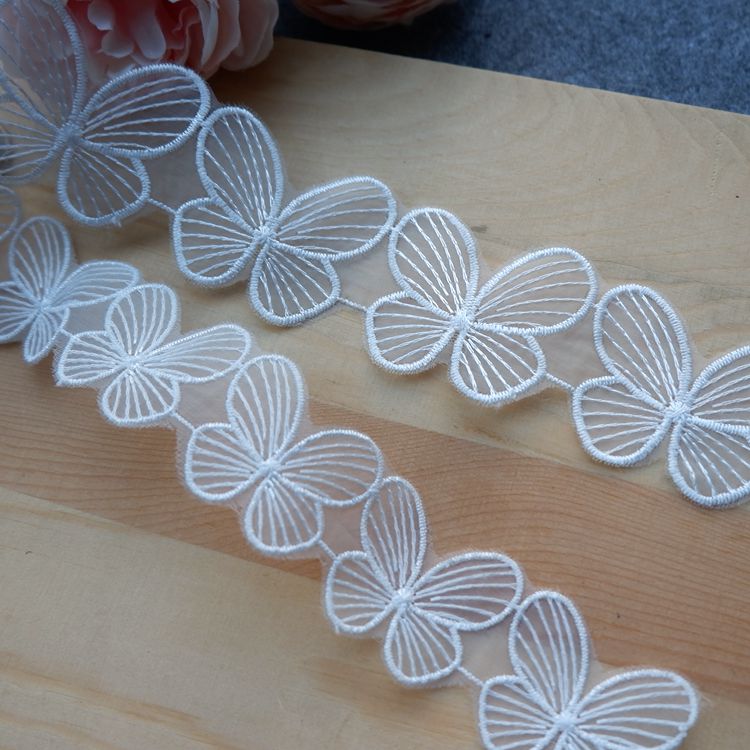 Butterfly Lace Trimming Decoration LT0222-Lace Fabric Shop