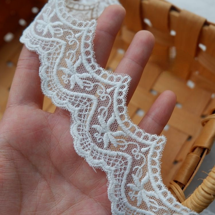 Embroidery Tulle Fabric Width 3-5 cm TF0013-Lace Fabric Shop