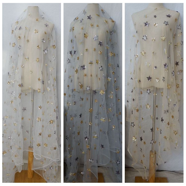 Sequins Embroidery Tulle Width 155cm TF0038-Lace Fabric Shop