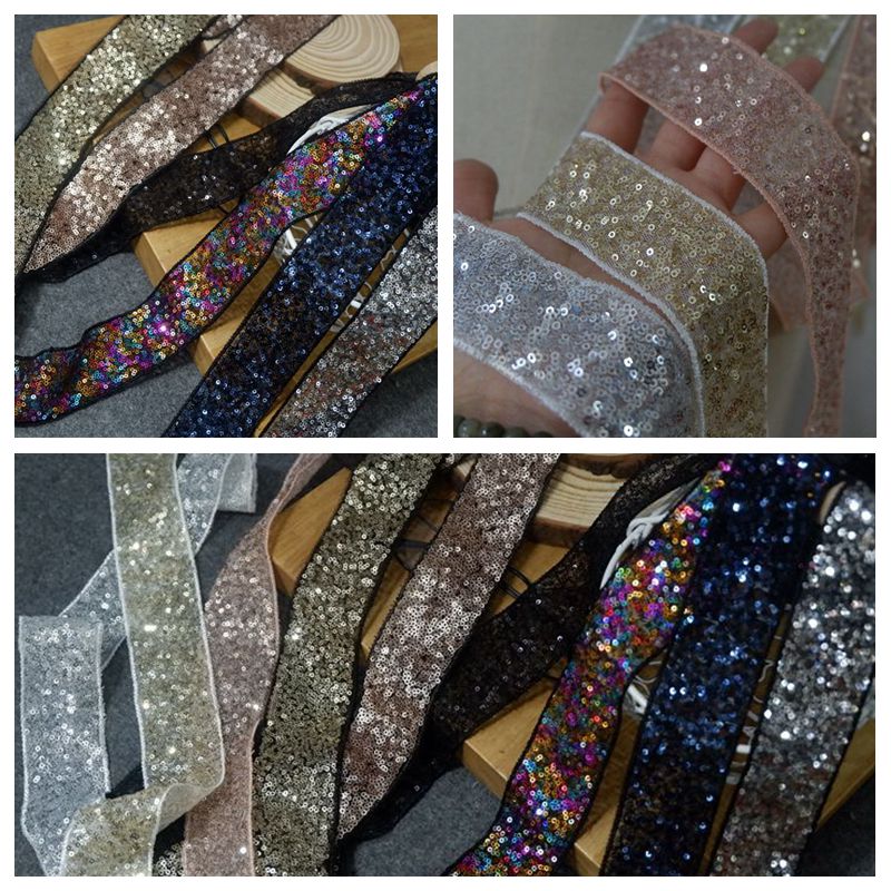 Beaded Sequins Color Trim Fabric BT0045-Lace Fabric Shop