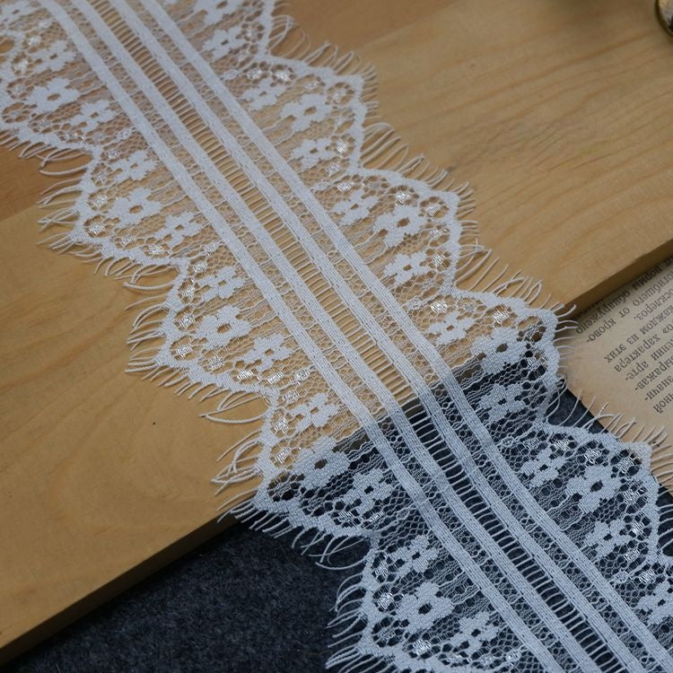 Eyelash Color Lace Trim Width 10 cm CL0008-Lace Fabric Shop