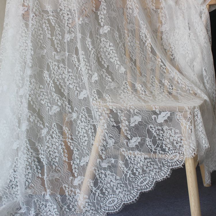Luxury Voile Swan Chantilly Lace Width 150 cm CHL0135-Lace Fabric Shop