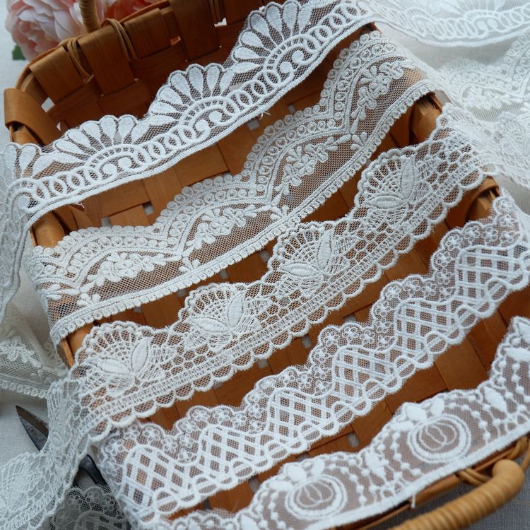 Embroidery Tulle Fabric Width 4-5 cm TF0036-Lace Fabric Shop