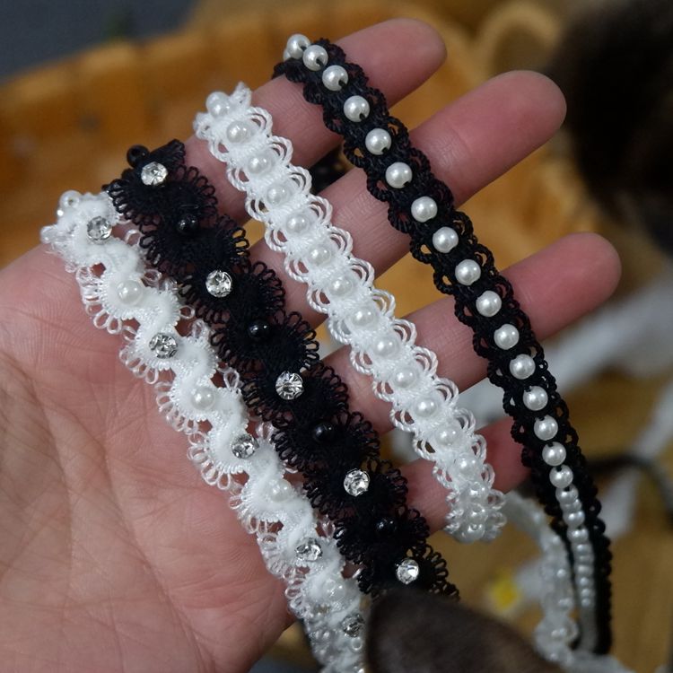 Pearl Beaded Lace Trimming BT0008-Lace Fabric Shop