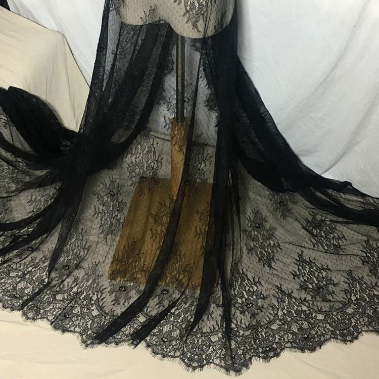 Thin Chantilly Lace Width 120cm CHL0003-Lace Fabric Shop