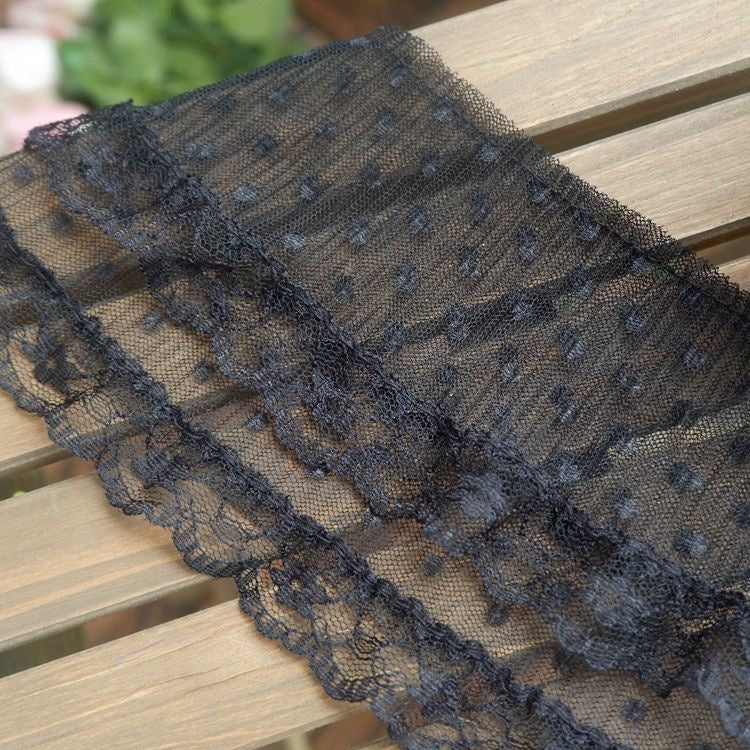 Gathered 3D Lace Trim Width 12-13 cm LT0316-Lace Fabric Shop