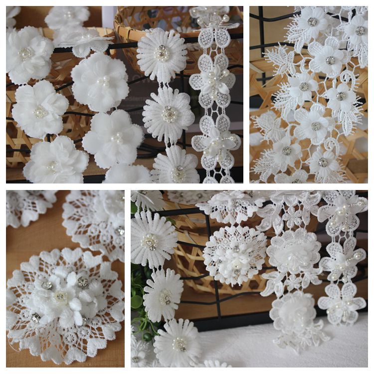 3D Beaded Floral Lace Trimming BT0053-Lace Fabric Shop