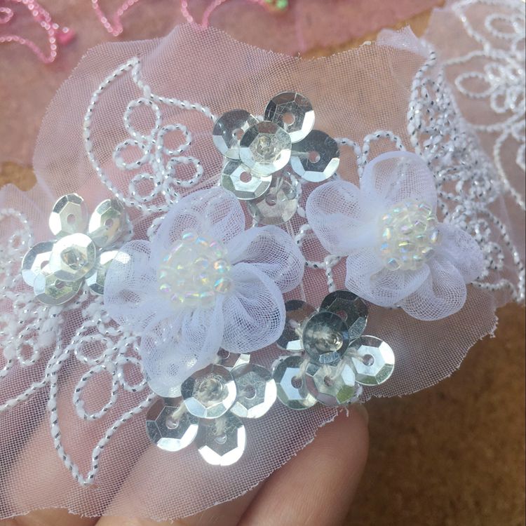 Wedding Sequins Beaded Lace Trim BT0027