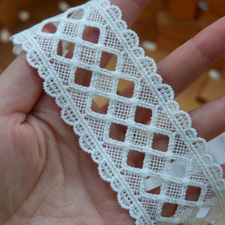 White Clothes Hem Lace Trim Decoration LT0233-Lace Fabric Shop