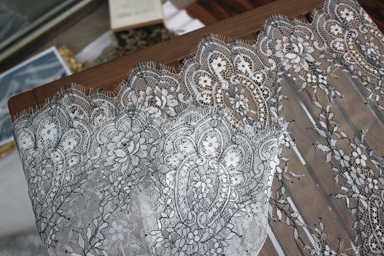Chantilly Lace Trim Width 43 cm LT0080-Lace Fabric Shop