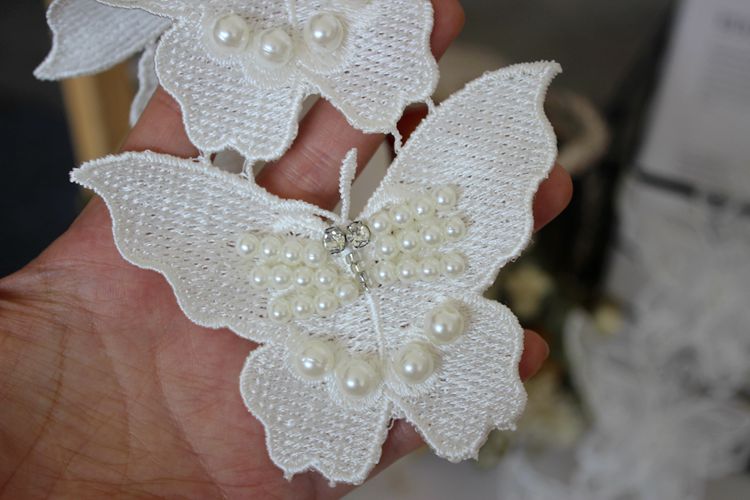 3D Beading Butterfly Lace Trims BT0039-Lace Fabric Shop