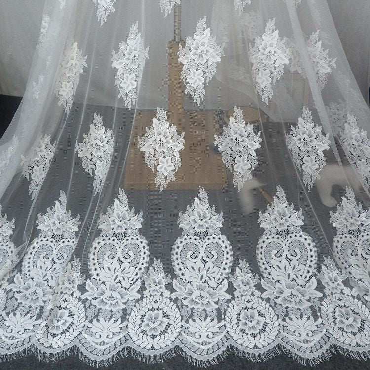 Embroidery Chantilly Lace Width 150 cm CHL0023-Lace Fabric Shop