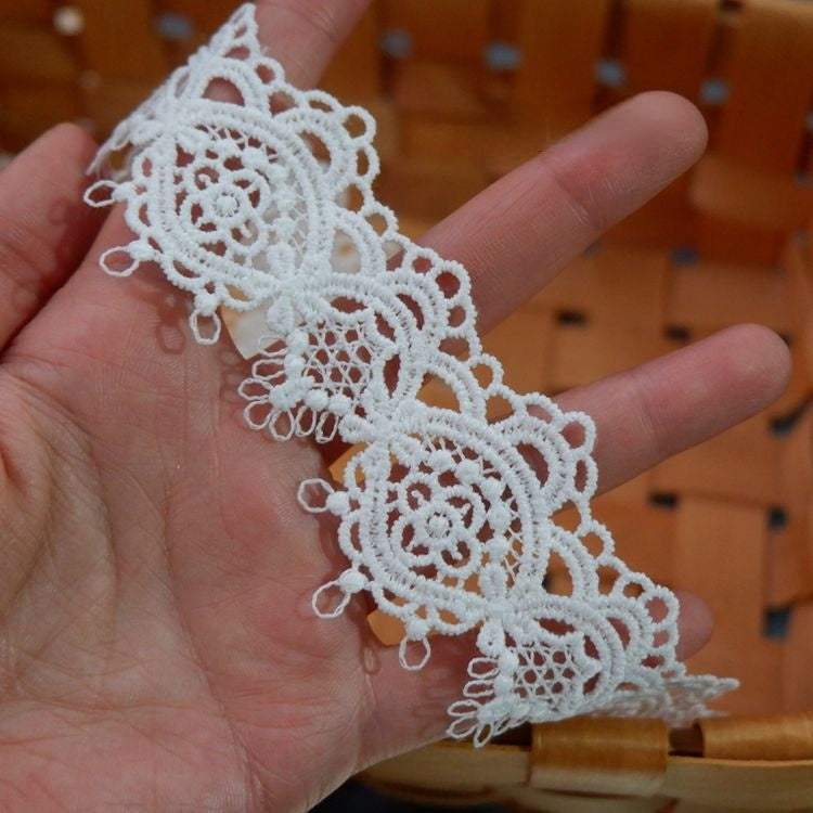 White Clothes Hem Lace Trim Decoration LT0233-Lace Fabric Shop