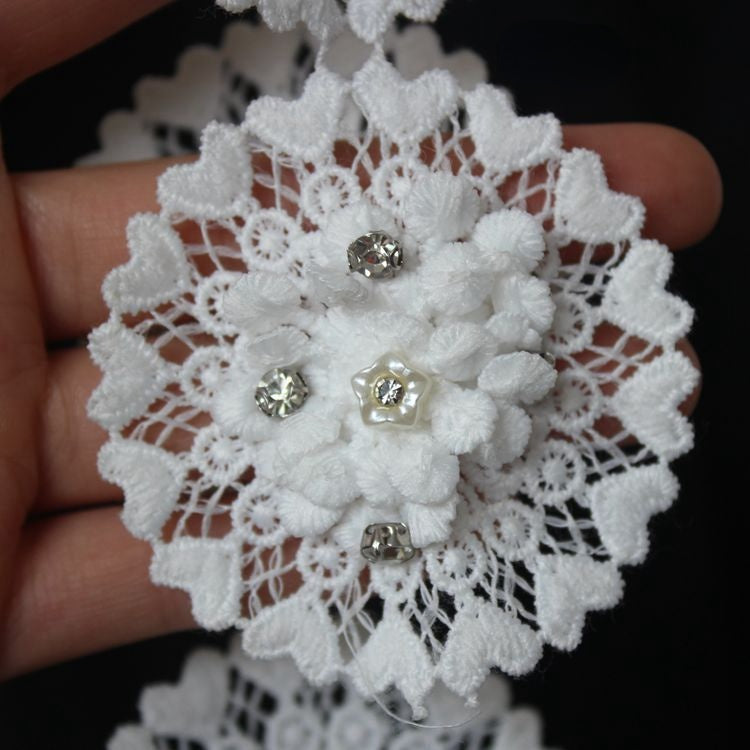 3D Beaded Floral Lace Trimming BT0053-Lace Fabric Shop
