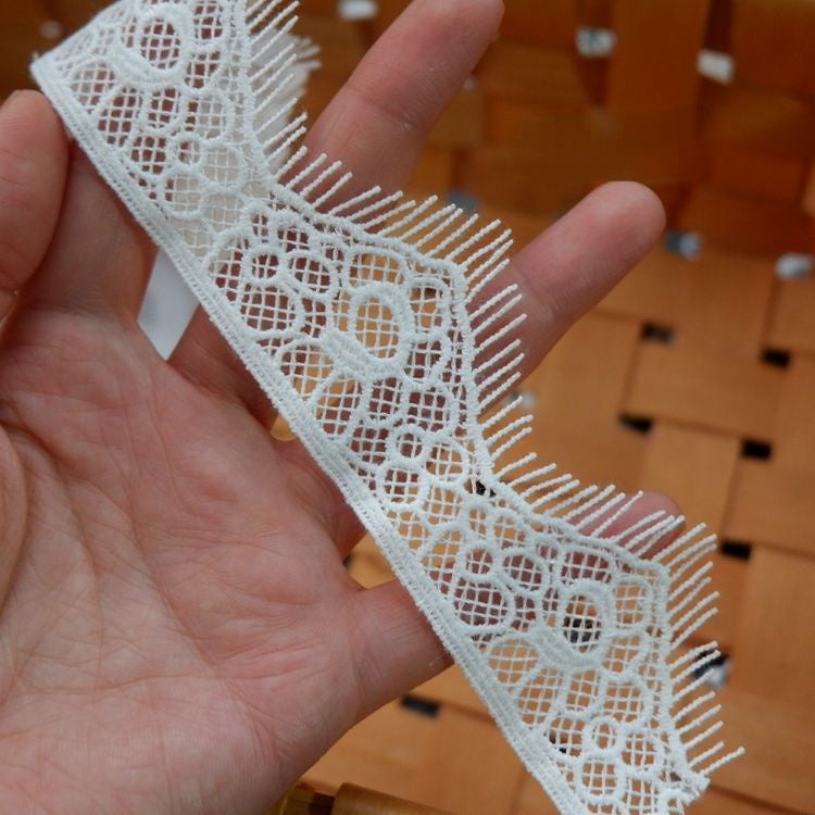 White Clothes Hem Lace Trim Decoration LT0233-Lace Fabric Shop