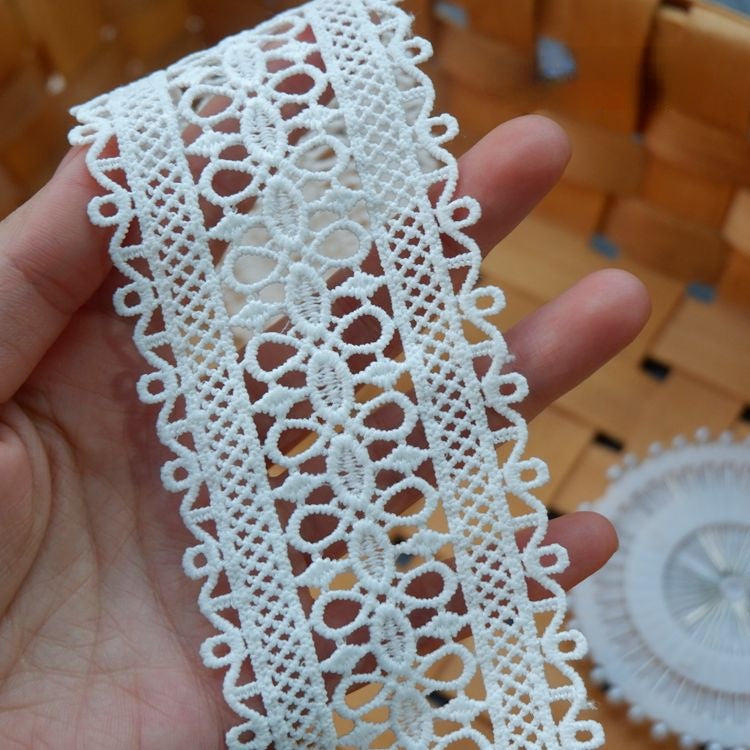 White Clothes Hem Lace Trim Decoration LT0233-Lace Fabric Shop