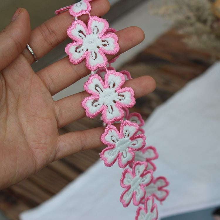 Color Floral Lace Trims Width 3-5 cm CL0046-Lace Fabric Shop