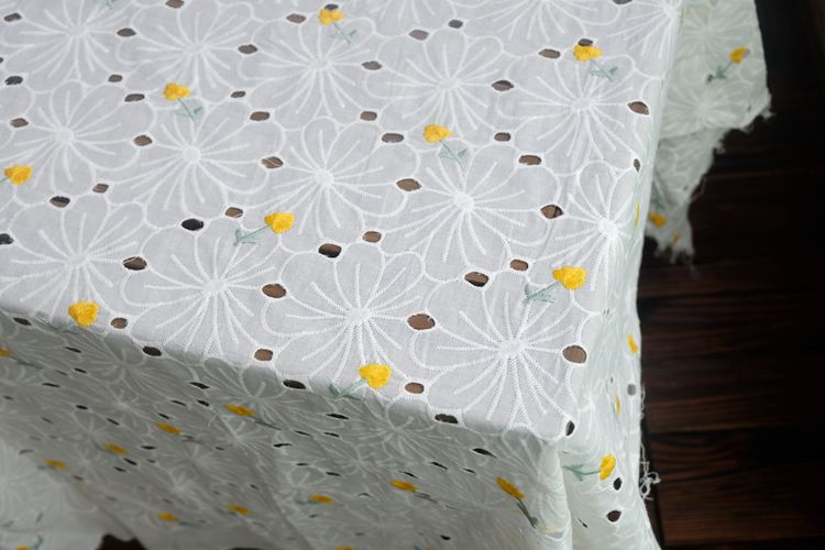 Wide Embroidery Eyelet Fabric Width 145 cm EF0077-Lace Fabric Shop