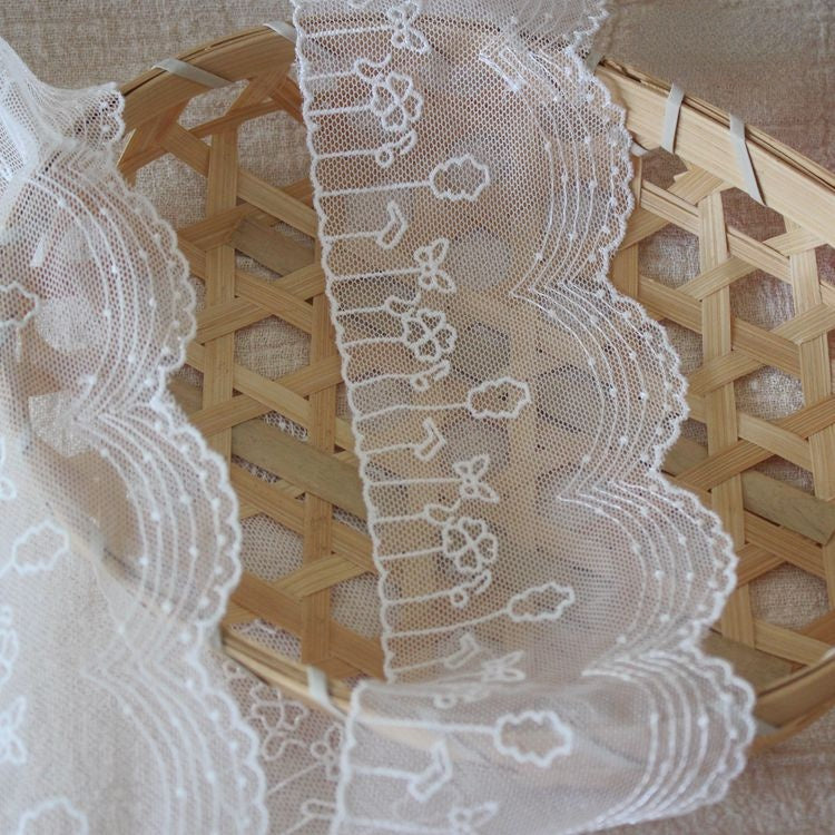 Embroidery Tulle Lace Trim Width 7 cm LT0371-Lace Fabric Shop