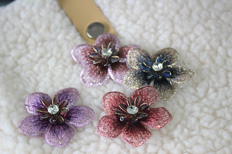 Embroidery Beaded Flower Headdress Material EA0030-Lace Fabric Shop