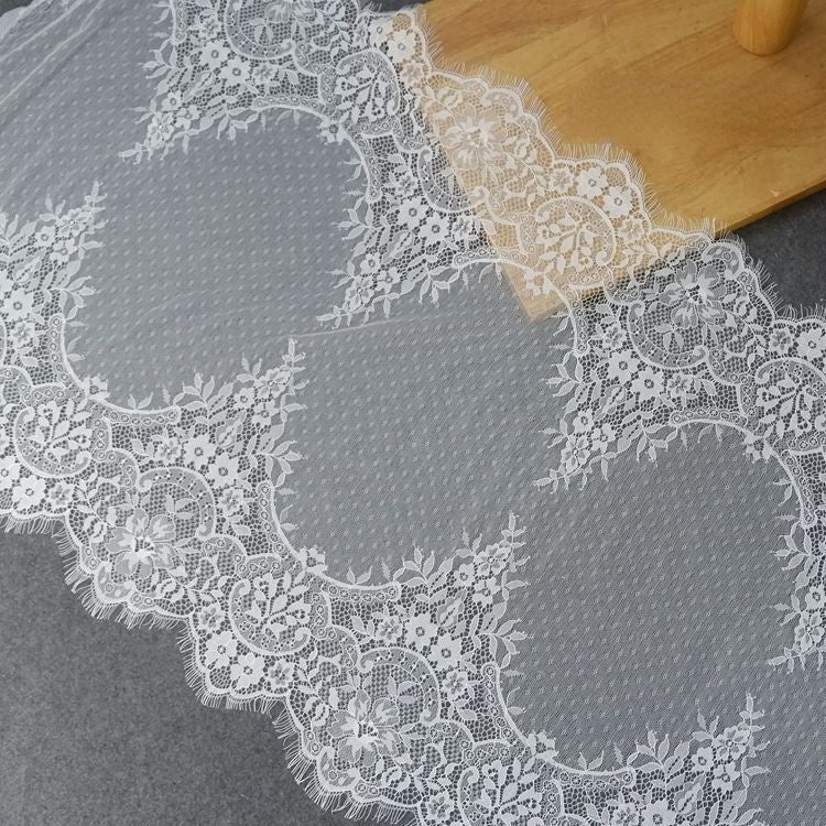 Wedding Chantilly Lace Width 46-56 cm CHL0090-Lace Fabric Shop