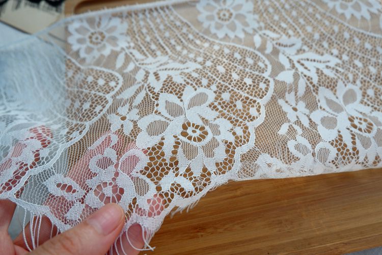 White Black Lace Trim Width 16-20 cm LT0213-Lace Fabric Shop