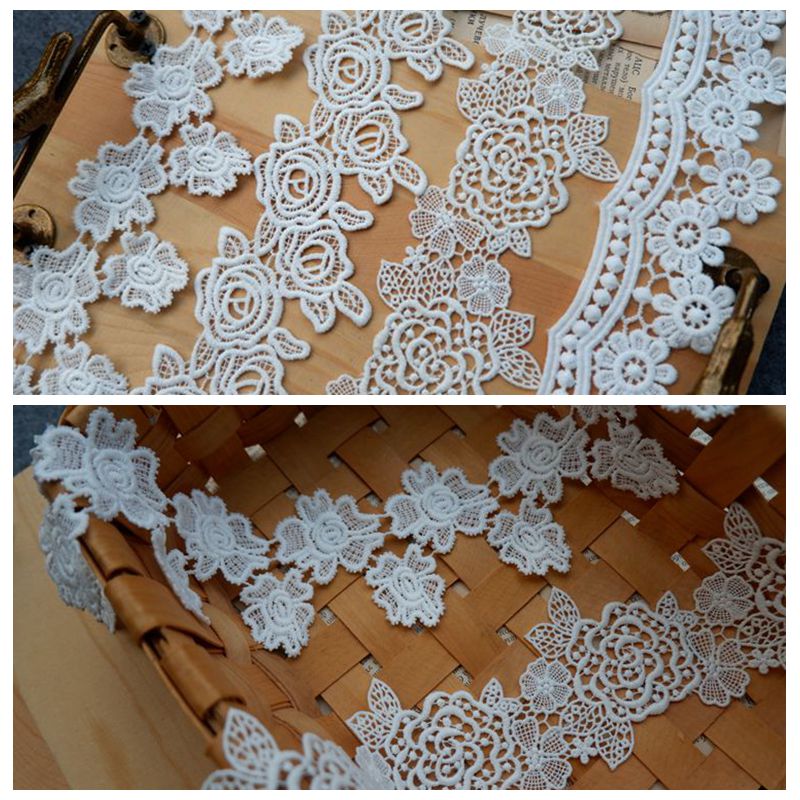 Rose Lace Trim Fabric Wedding Material LT0225-Lace Fabric Shop