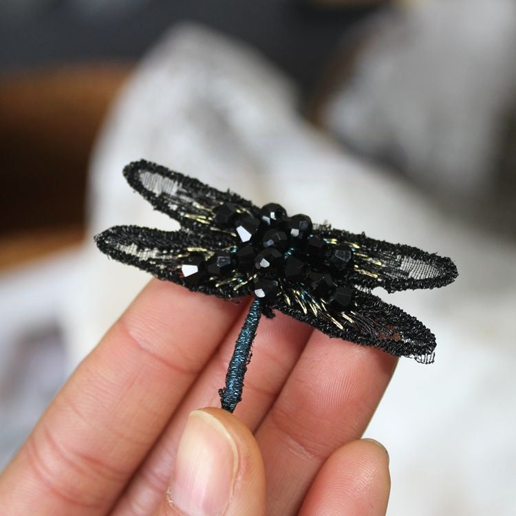 Embroidery Dragonfly Beads Bags Decoration EA0029-Lace Fabric Shop